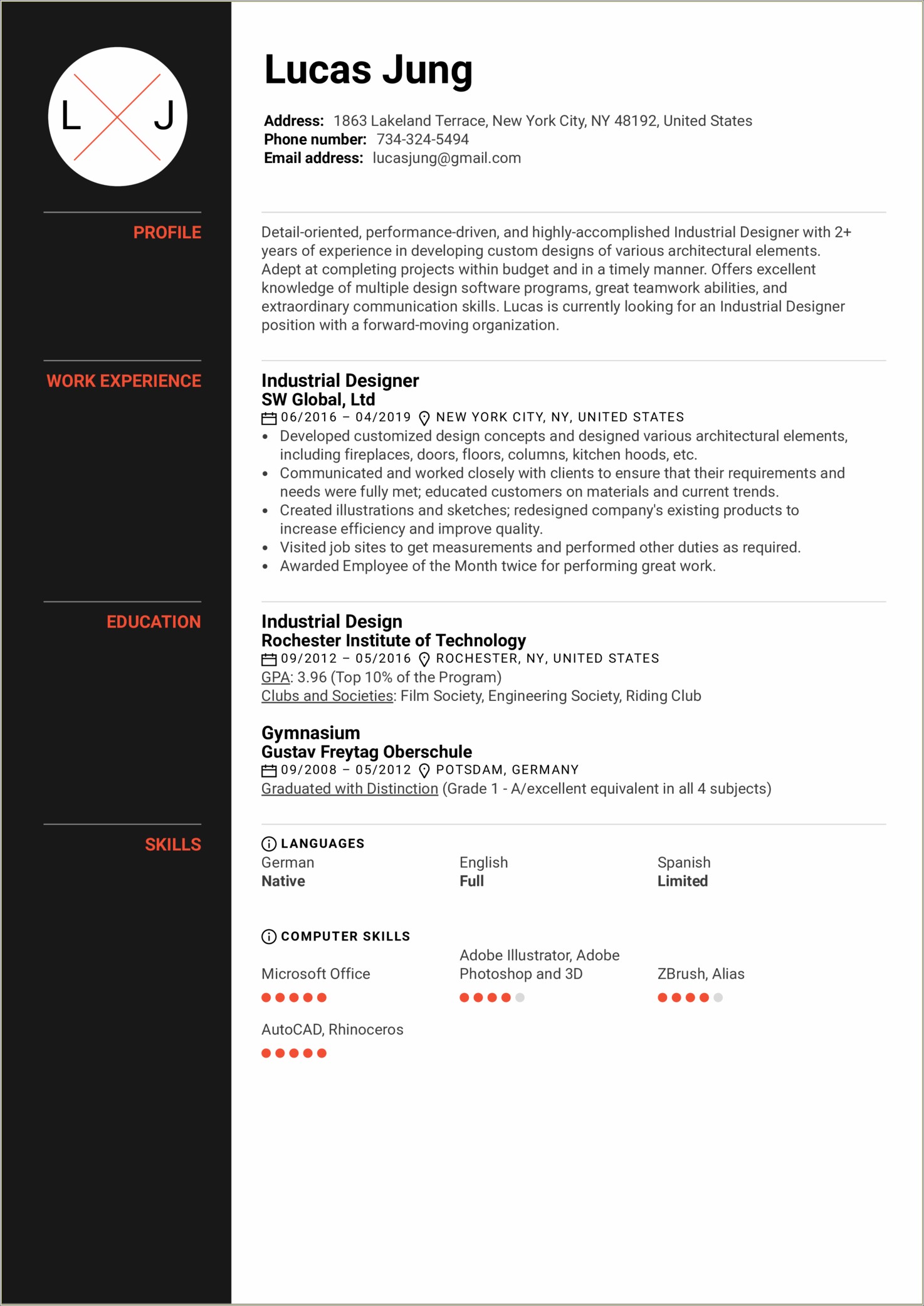 Applying To Food Job With A Design Resume