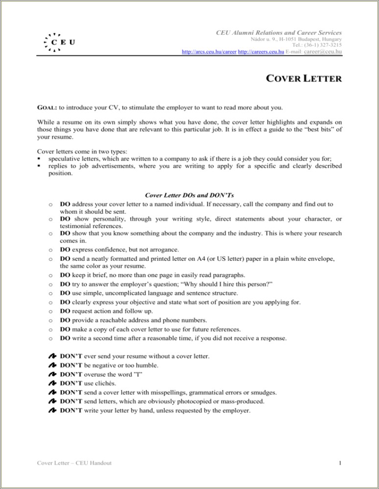 Applying Via Email With Resume And Cover Letter