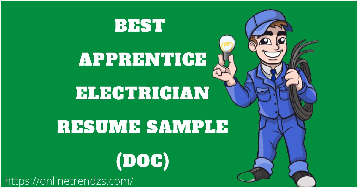 Apprentice Electrician Job Duties For Resume