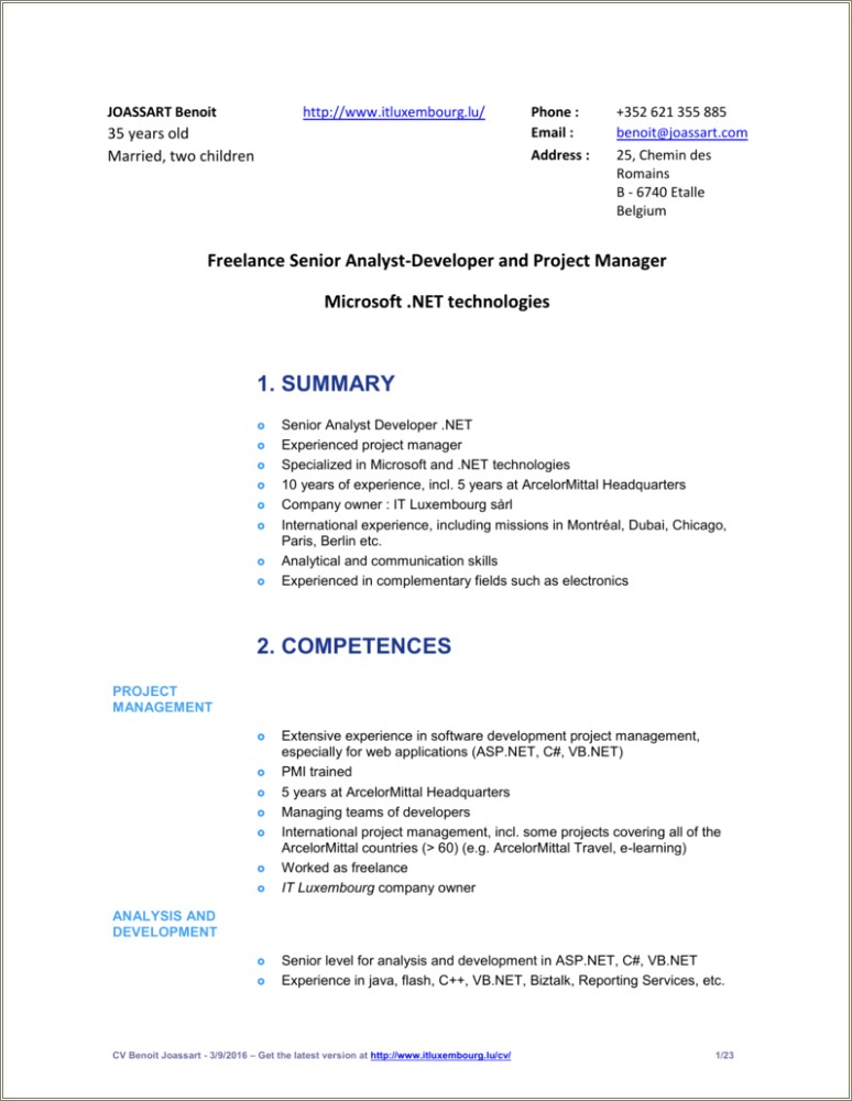 Asp Net 5 Year Experience Resume