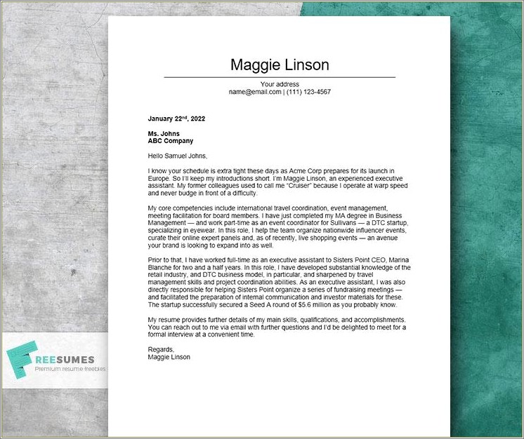 Assistant Brand Manager Resume Cover Letter