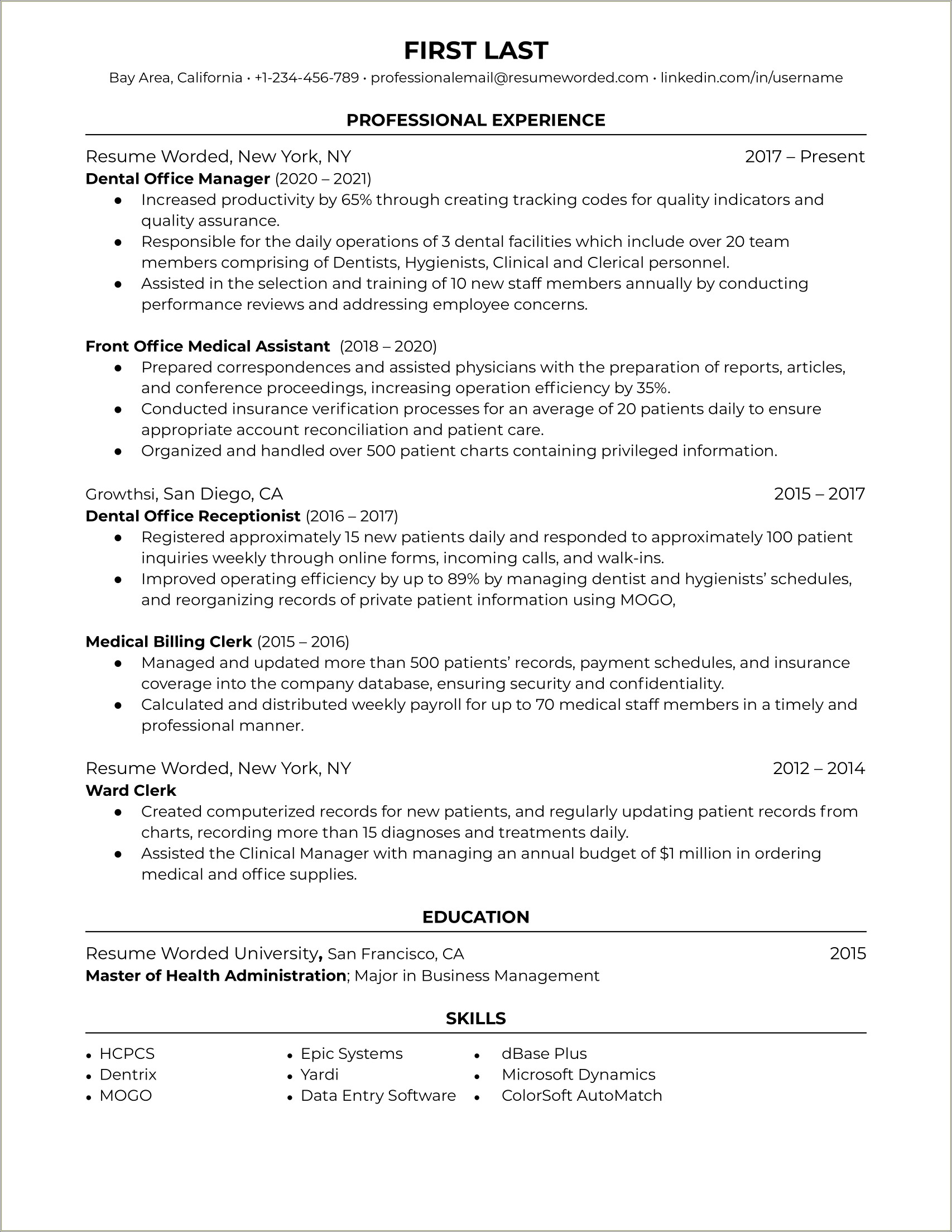 Assistant Front Office Manager Resume Examples