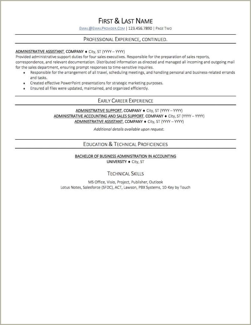 Assistant Manager Bullet Poits For Resume