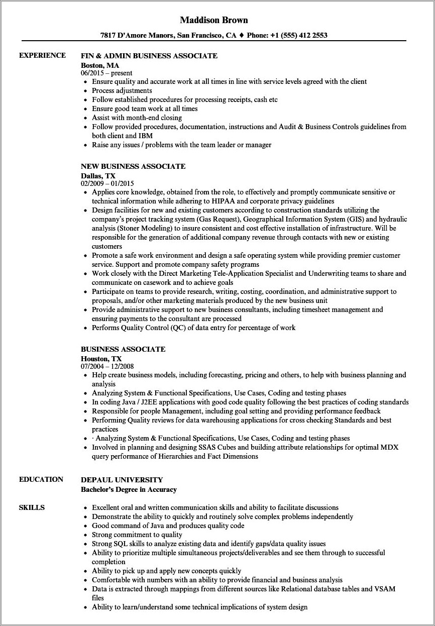 Associate Degree Mentioned In Resume Sample
