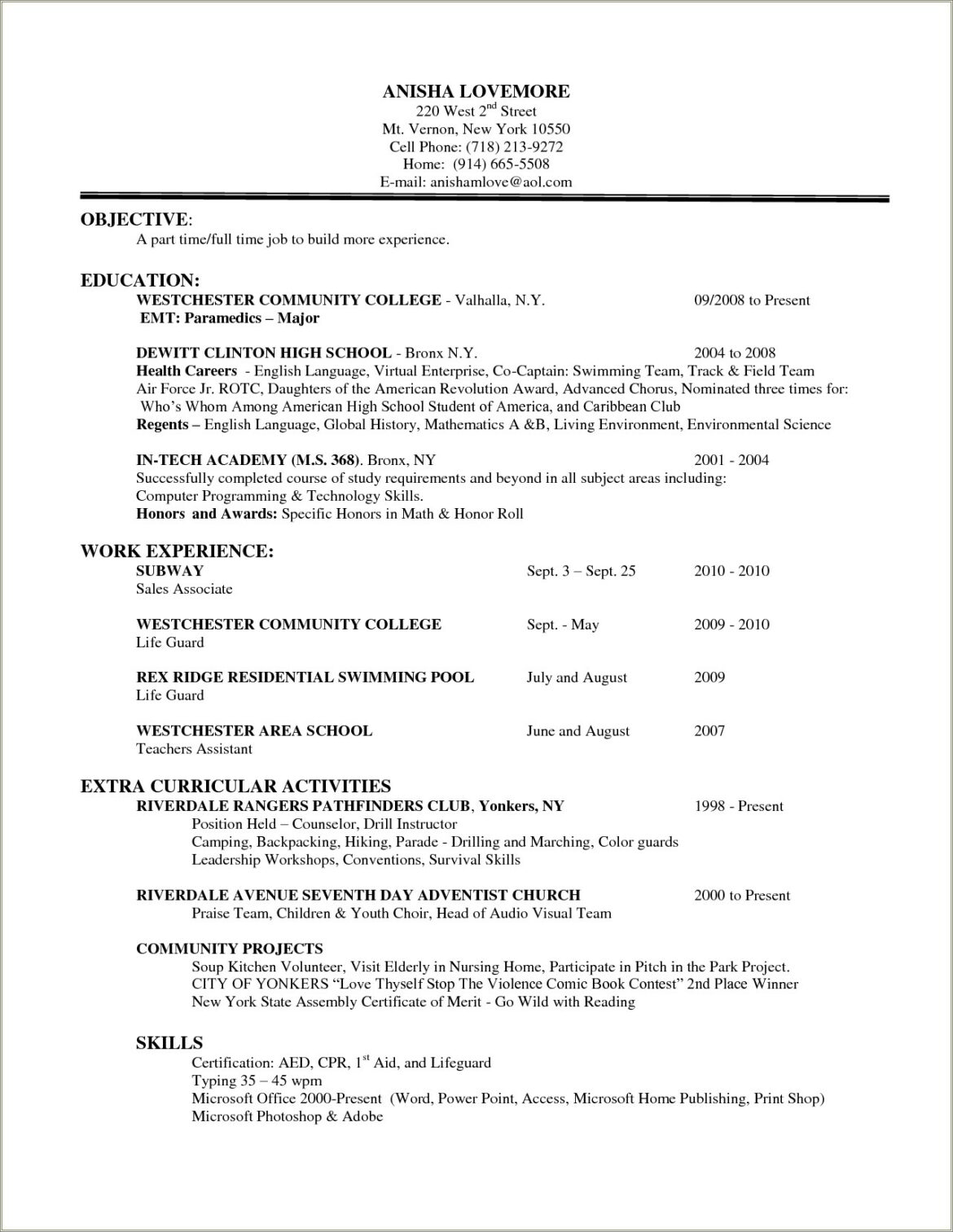 At Rotc On Resume On Experience