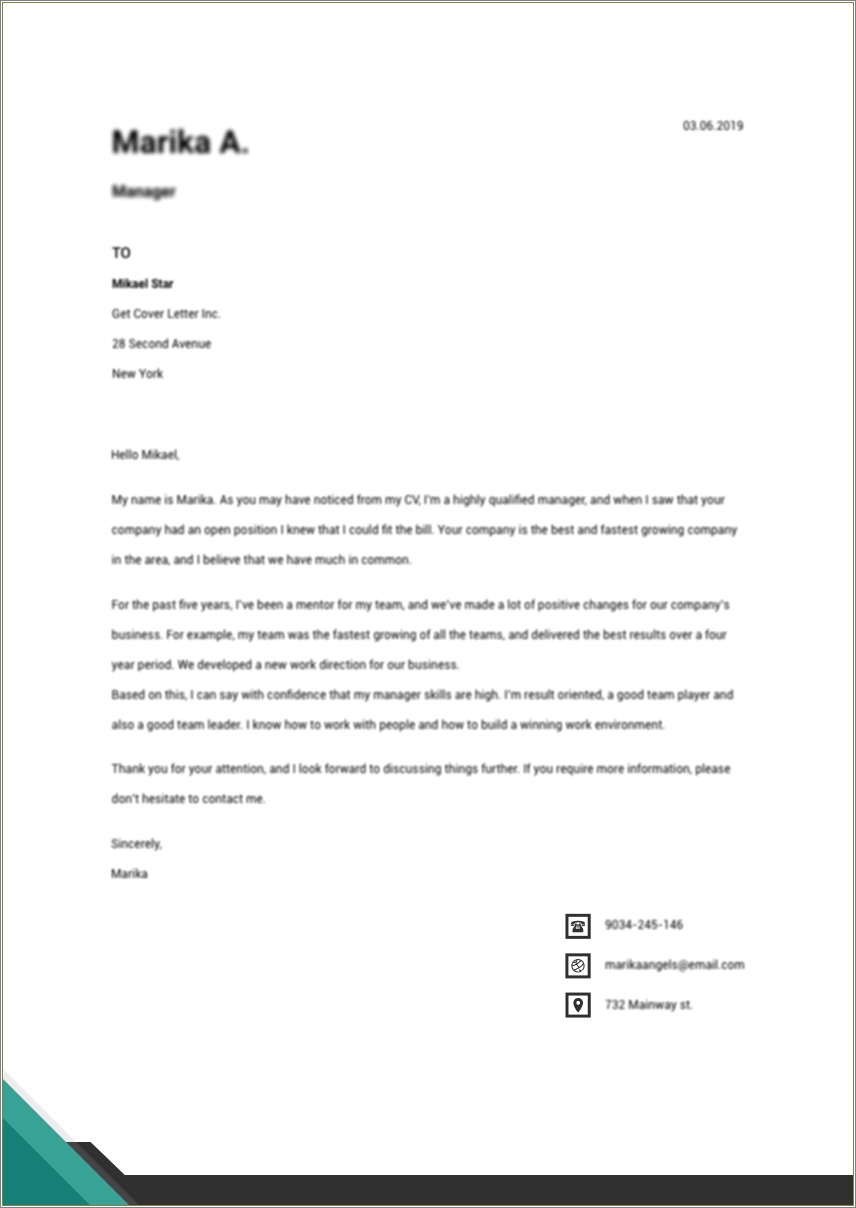 Athletic Trainer Cover Letter For Resume