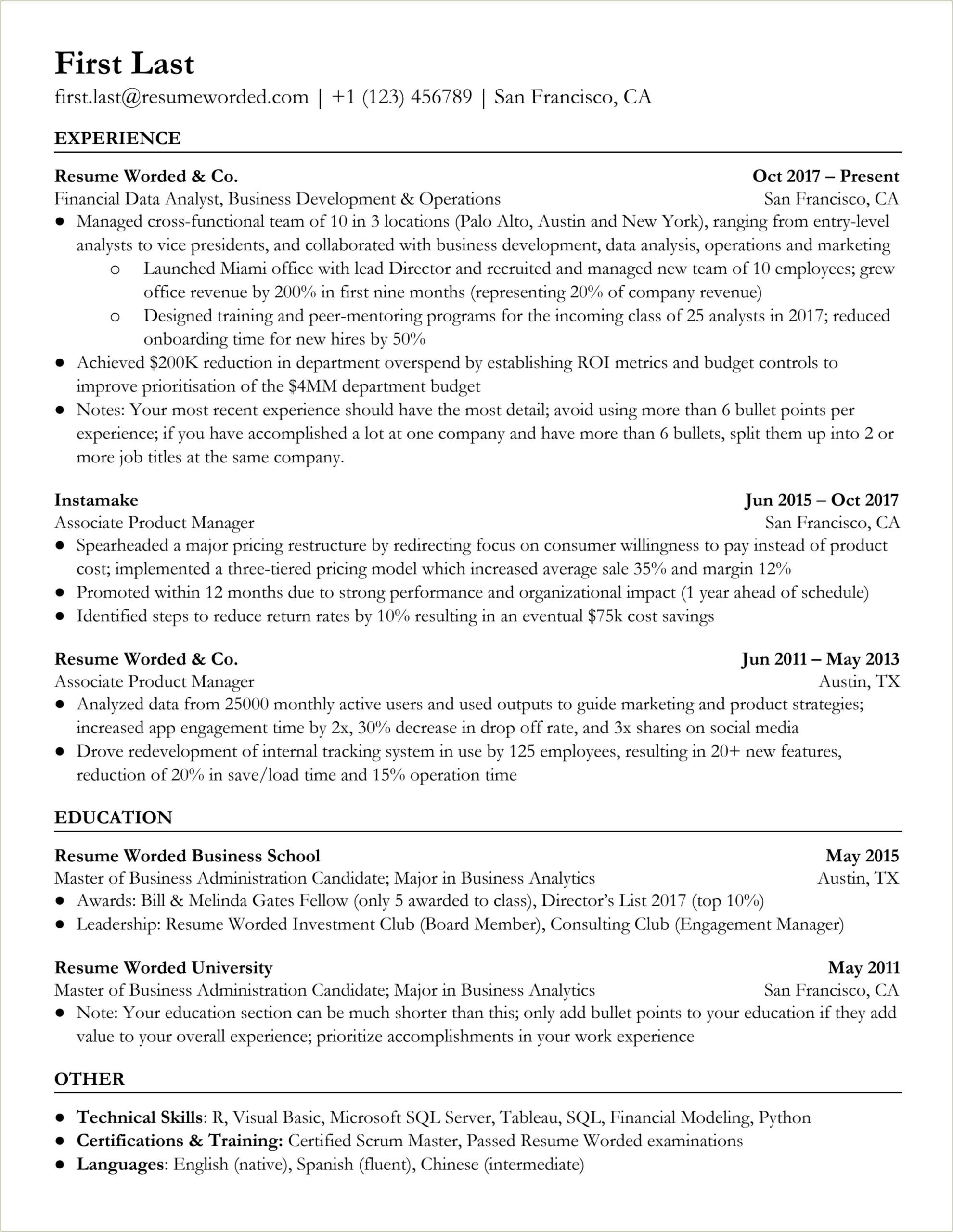 Ats Compatible Resume Template Free 2017