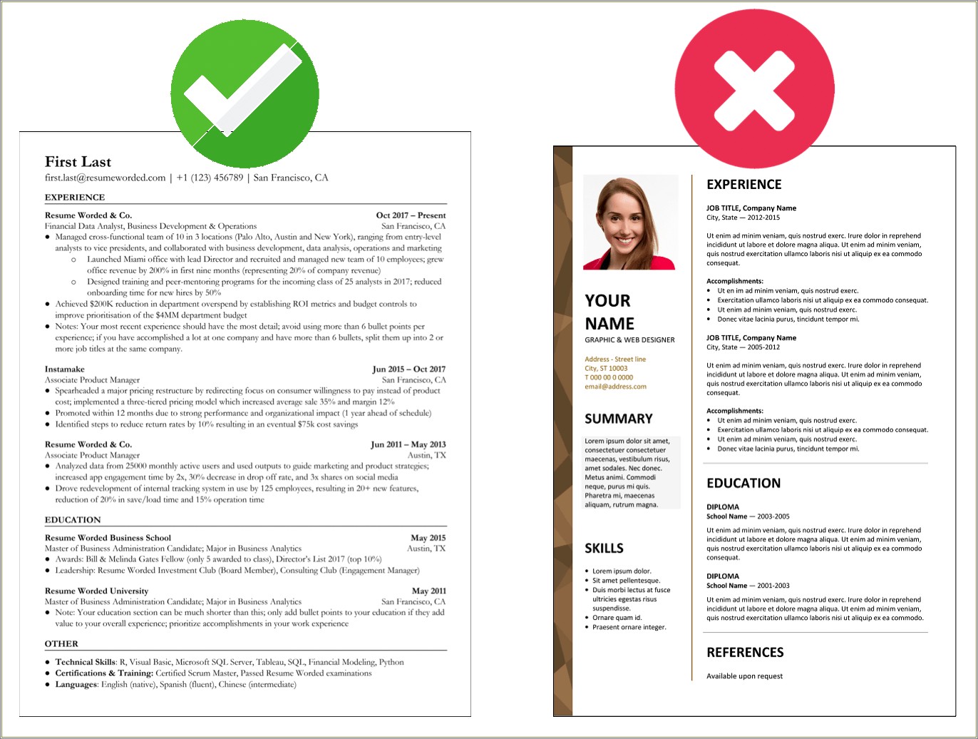 Ats Resume Format Example Free Download