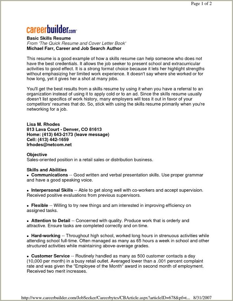 Attention To Detail Skill On A Resume