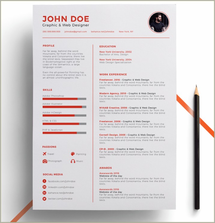 Attractive Resume Templates Free Download Psd