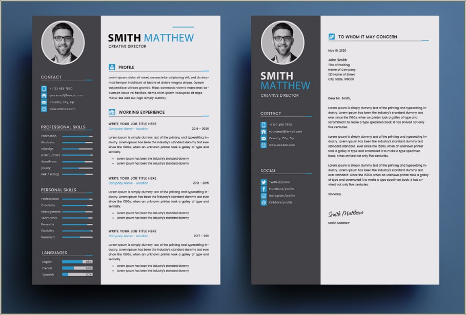 Attractive Resume Templates Psd Free Download