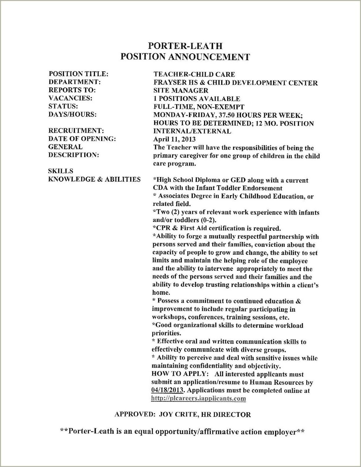 Automotive Porter Job Description For Resume