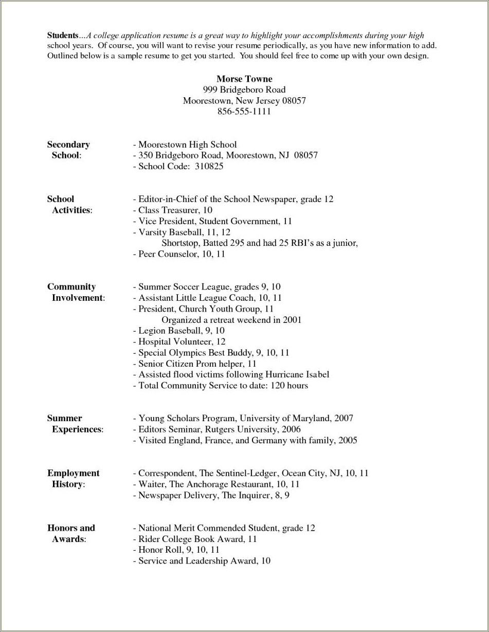 Awards That Look Good On A Highschool Resume