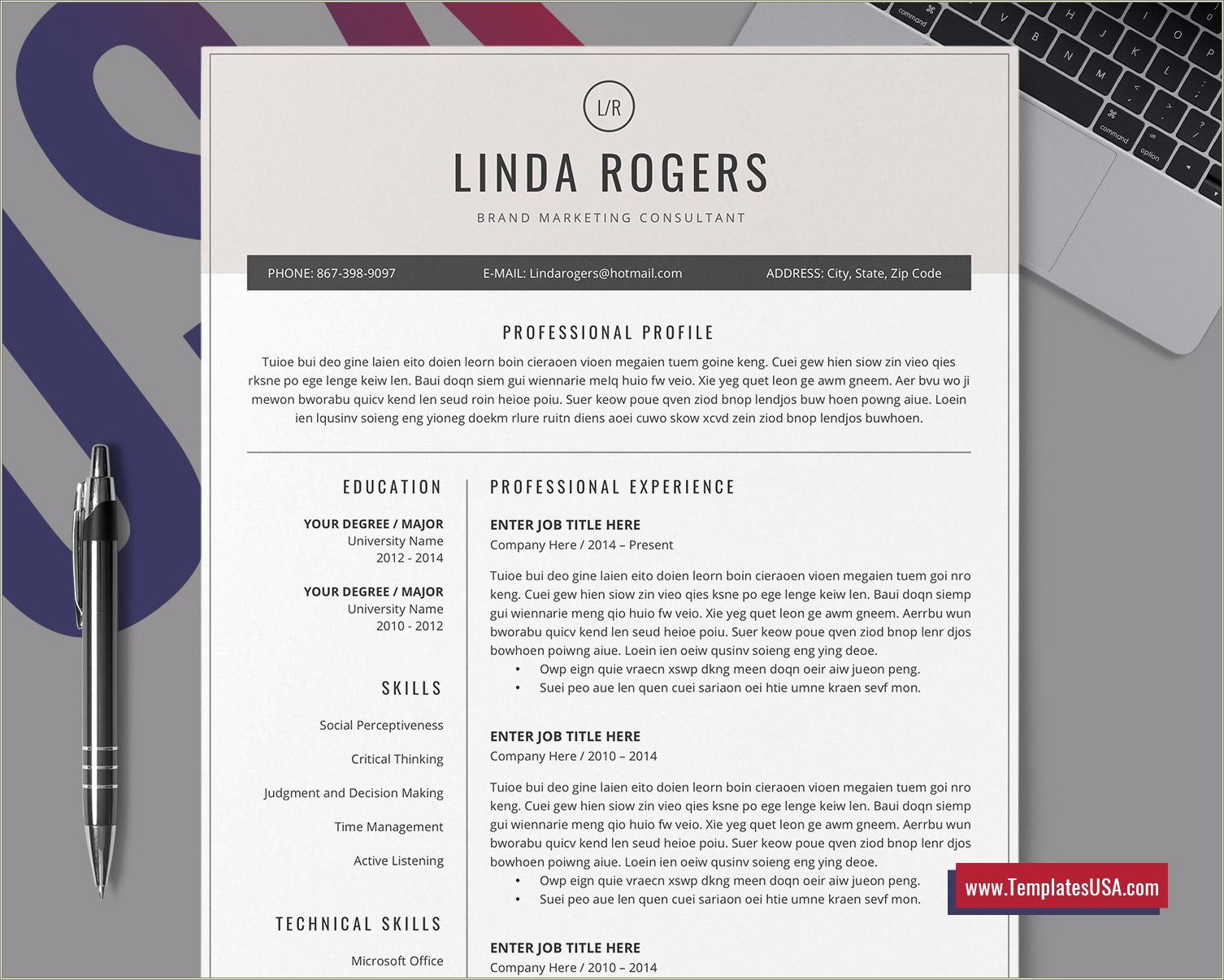 Awesom Word Resume Templates For It Jobs
