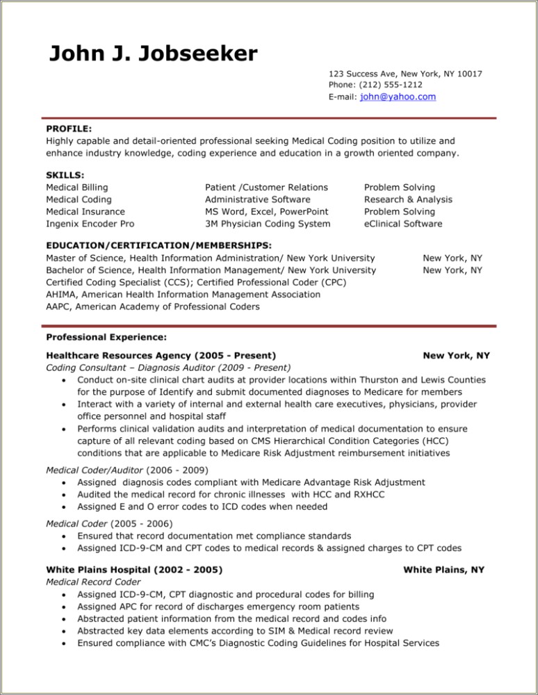 Awesome Resume Summary For Medical Billing