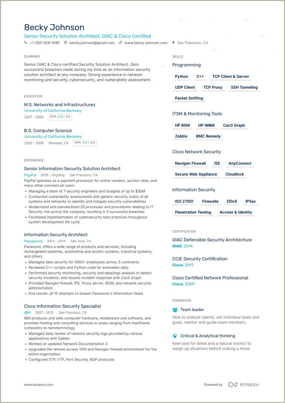 Aws Certified Solutions Architect Resume Sample
