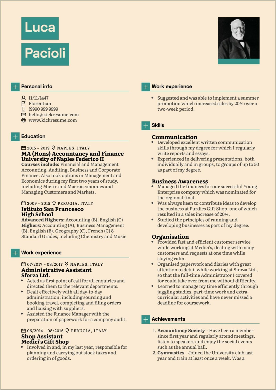 Bachelor Of Management Fresh Graduate Resume Sample