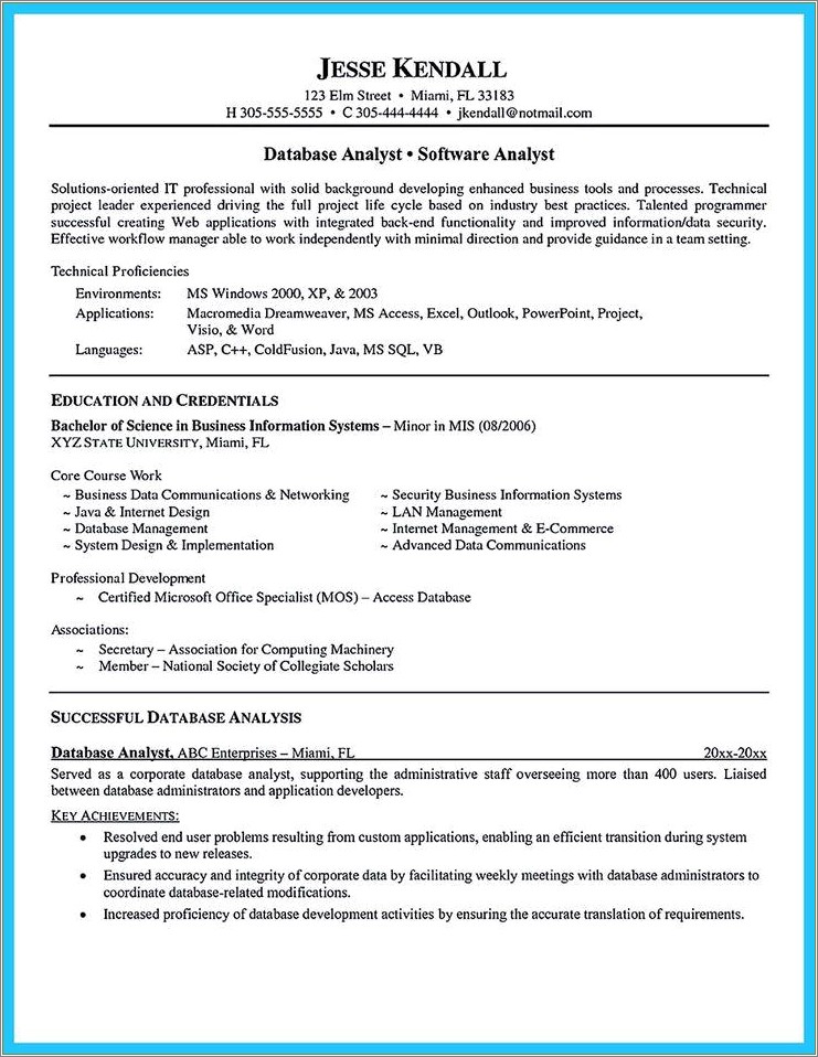 Back Office Resume Format In Word