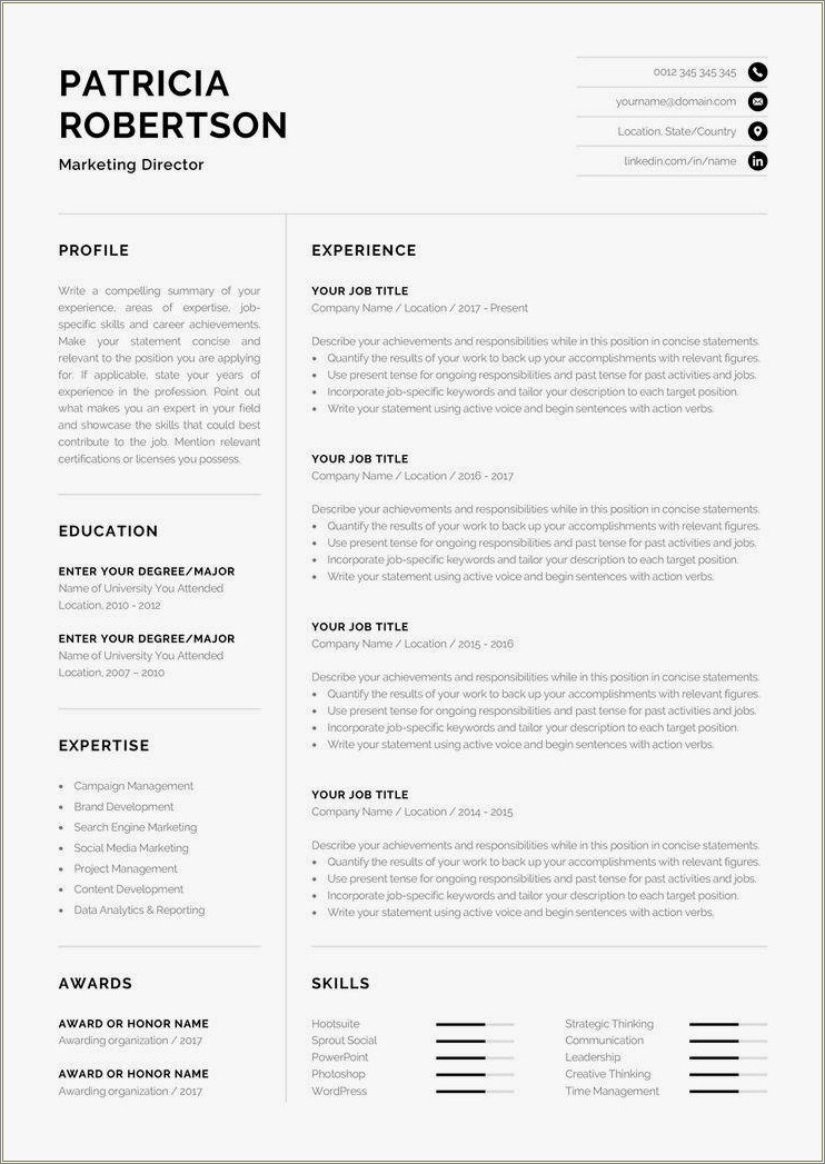 Back Page Of Resume Work Sample Design
