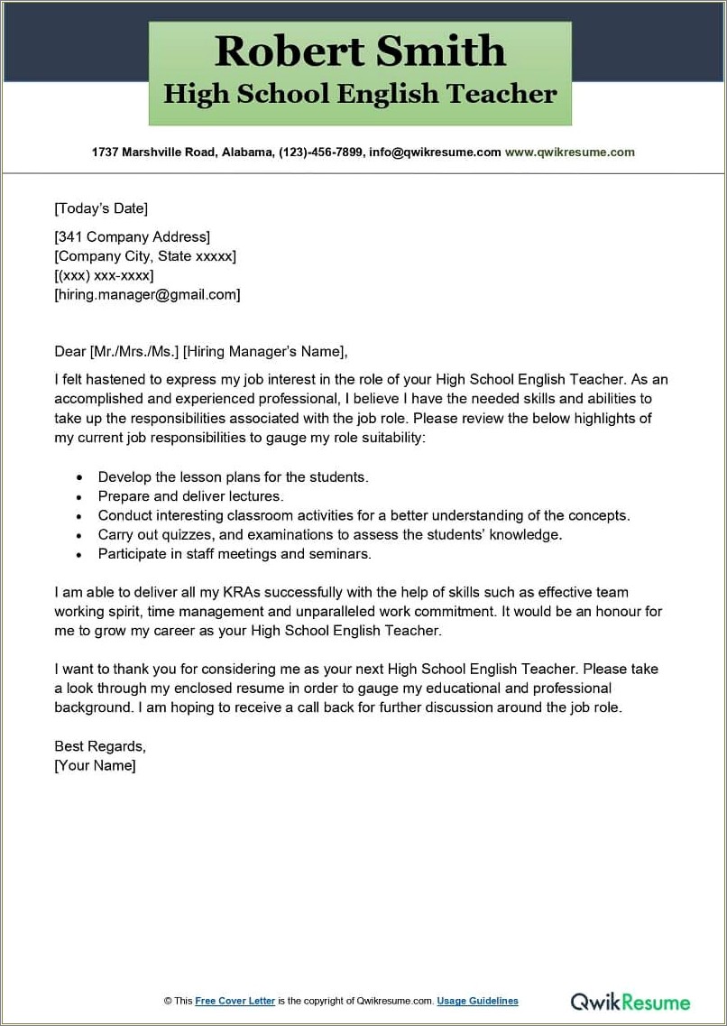 Back To Work Resume Cover Letter Sample