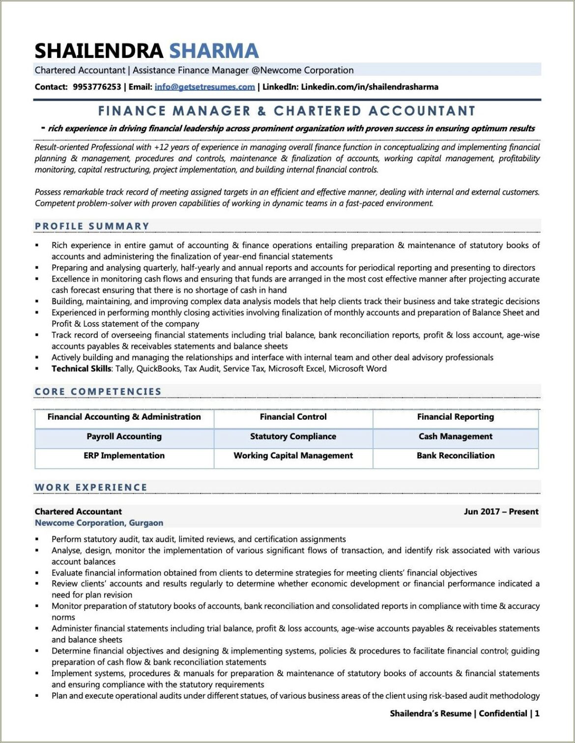 Bank Of America Order Management Resume