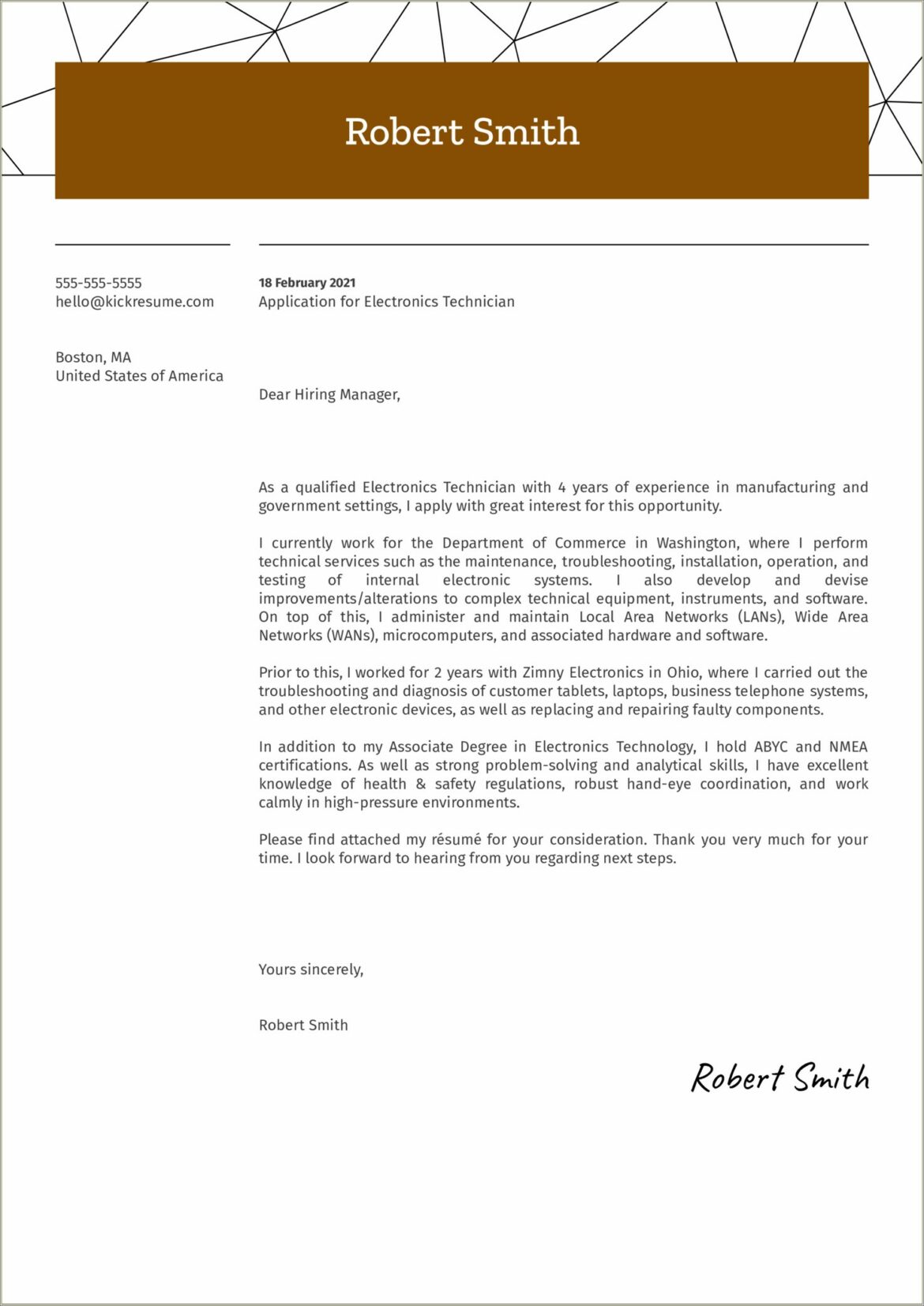 Basic Email Cover Letter For Resume