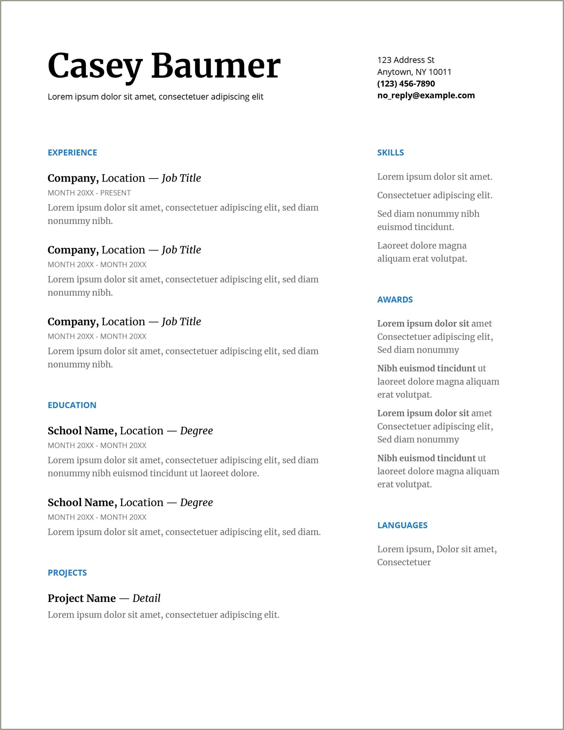 Basic Resume For A 16 Year Old Template