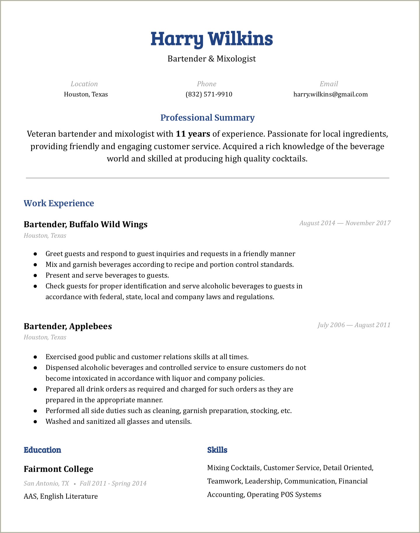 Basic Resume Template Download For Free