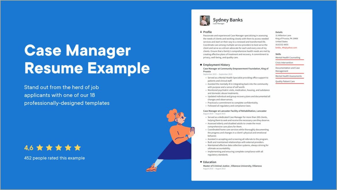 Behavioral Health Case Manager Resume Sample
