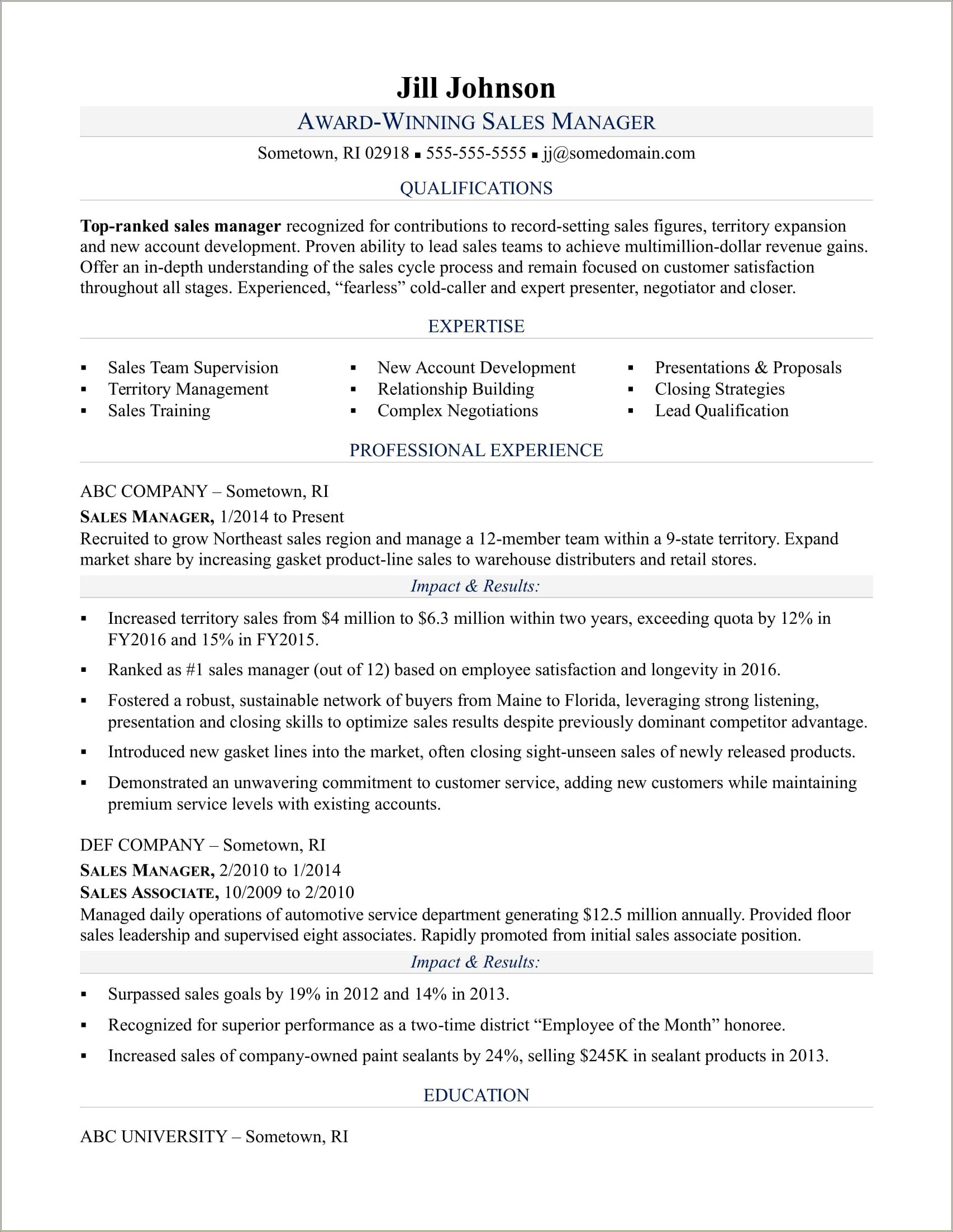 Best And Most Powerful Resumes For Vpof Sales