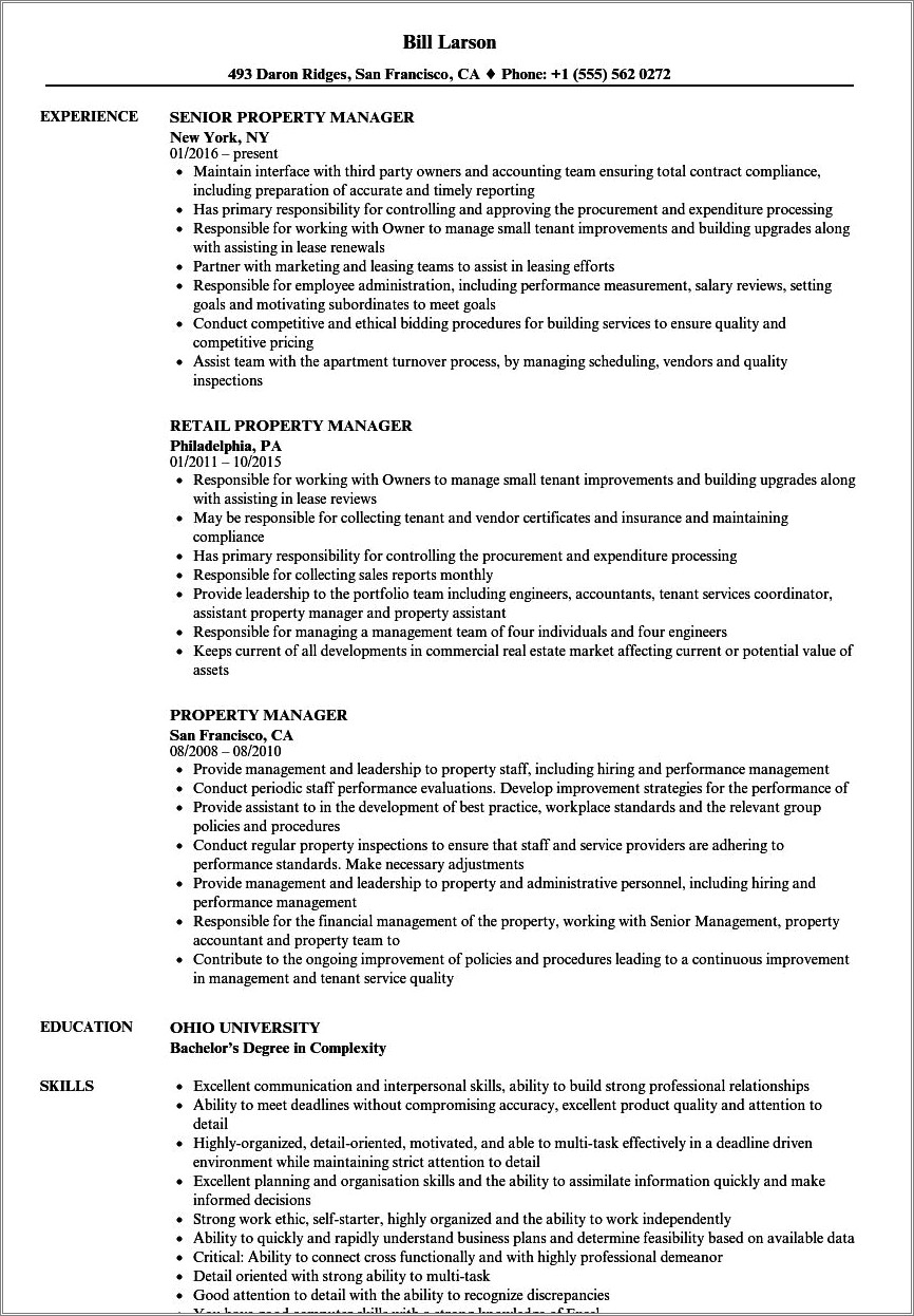 Best Apartment Community Manager Sample Resume