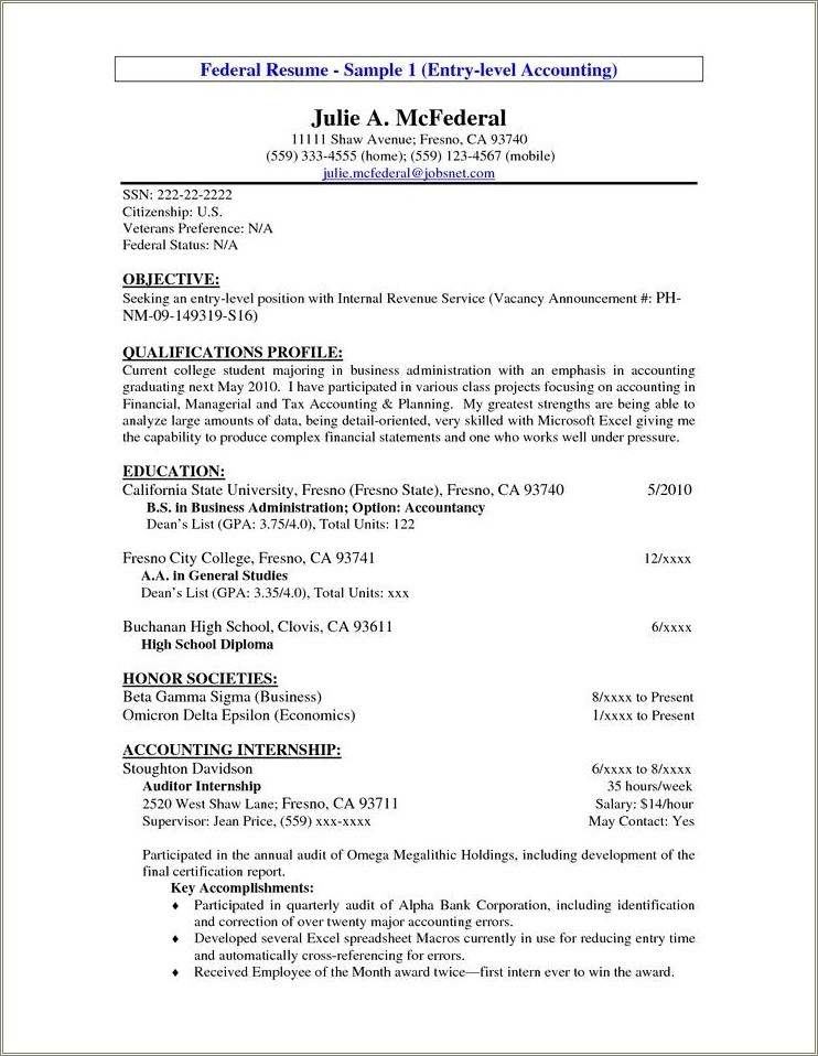 Best Best Resume Objectives For Municipal Government