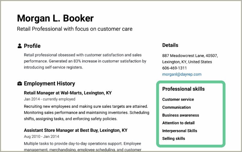 Best Buy Sales Job Description Resume