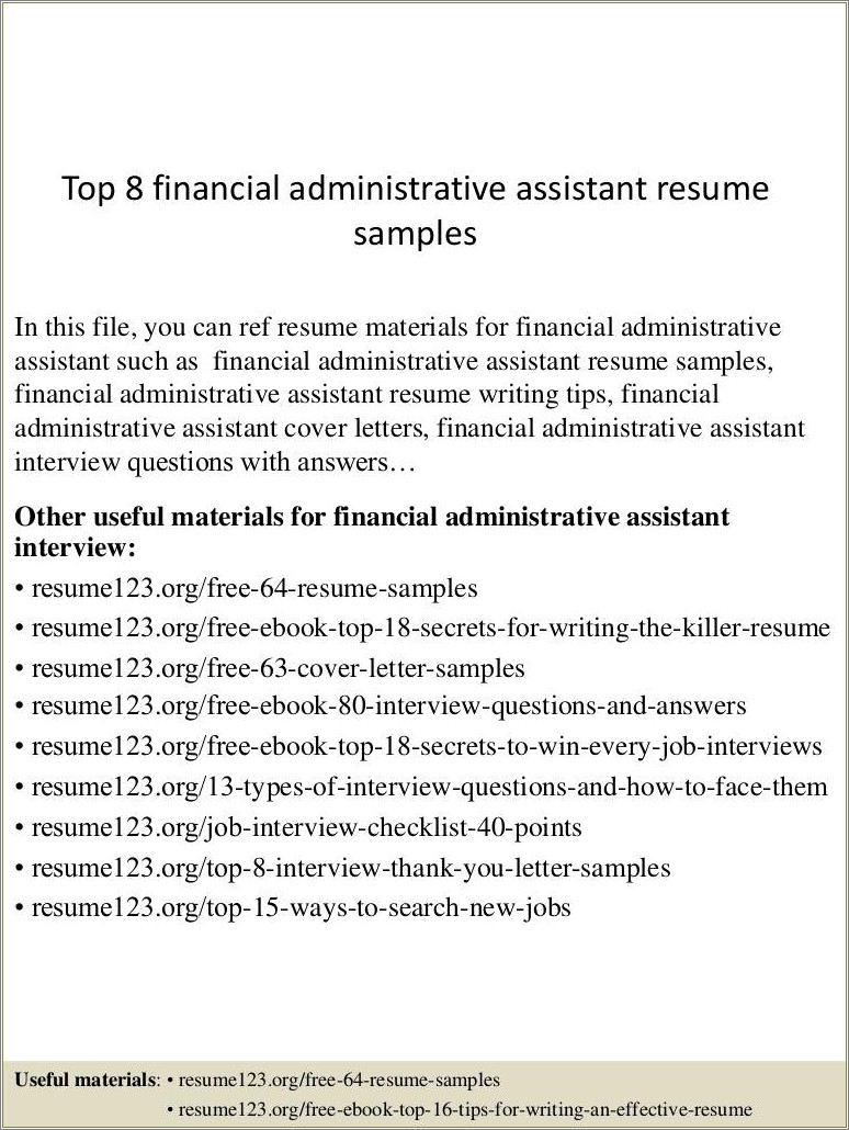 Best Cover Letters For Resume Administrative