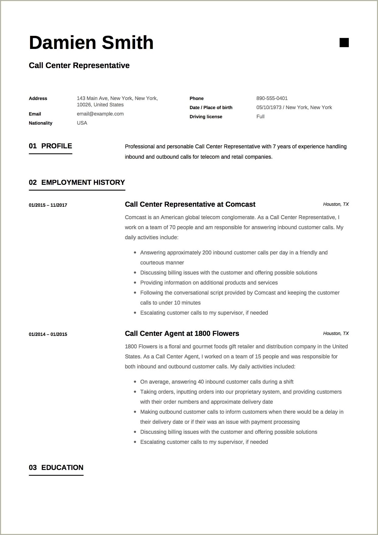 Best Example For Travel Agent Resume