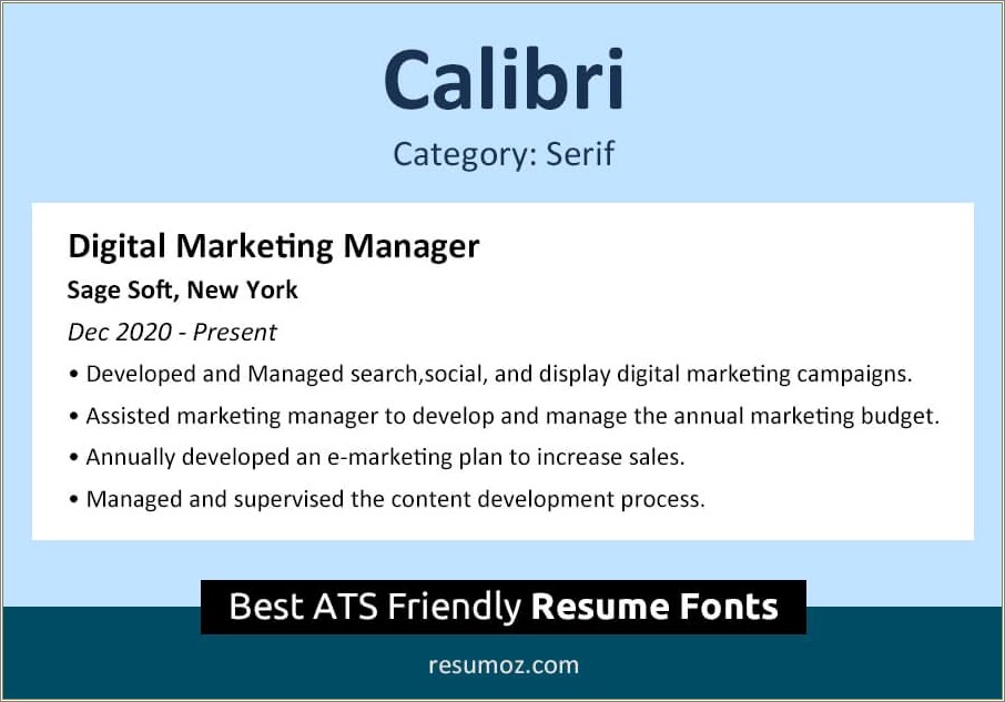 Best Font For A Resume 2020