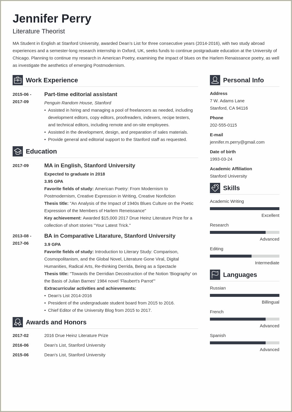 Best Font For Scholarship Resume 2018