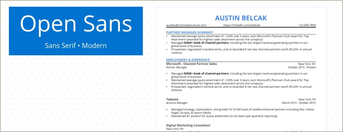 Best Font Size For Resume 2019