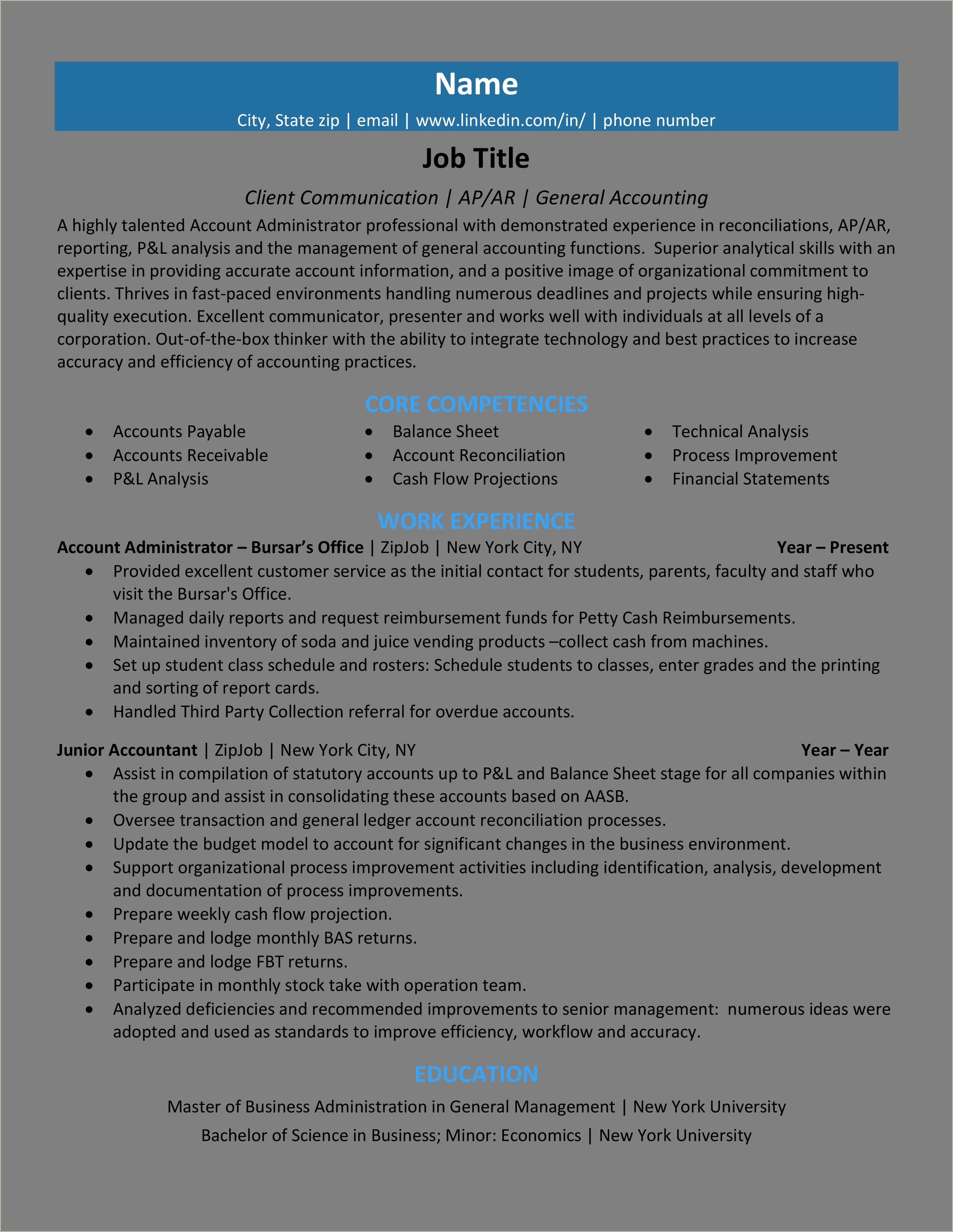 Best Font Size For Resume Header