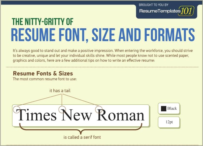 Best Font Size To Use For Resume