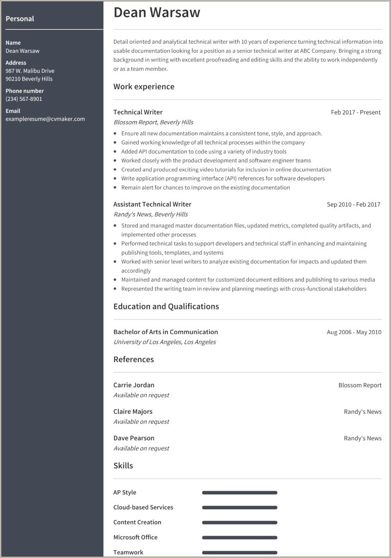 Best Font To Write A Technical Resume