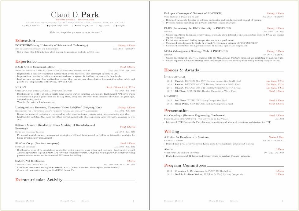 Best Fonts For Titles In Resume