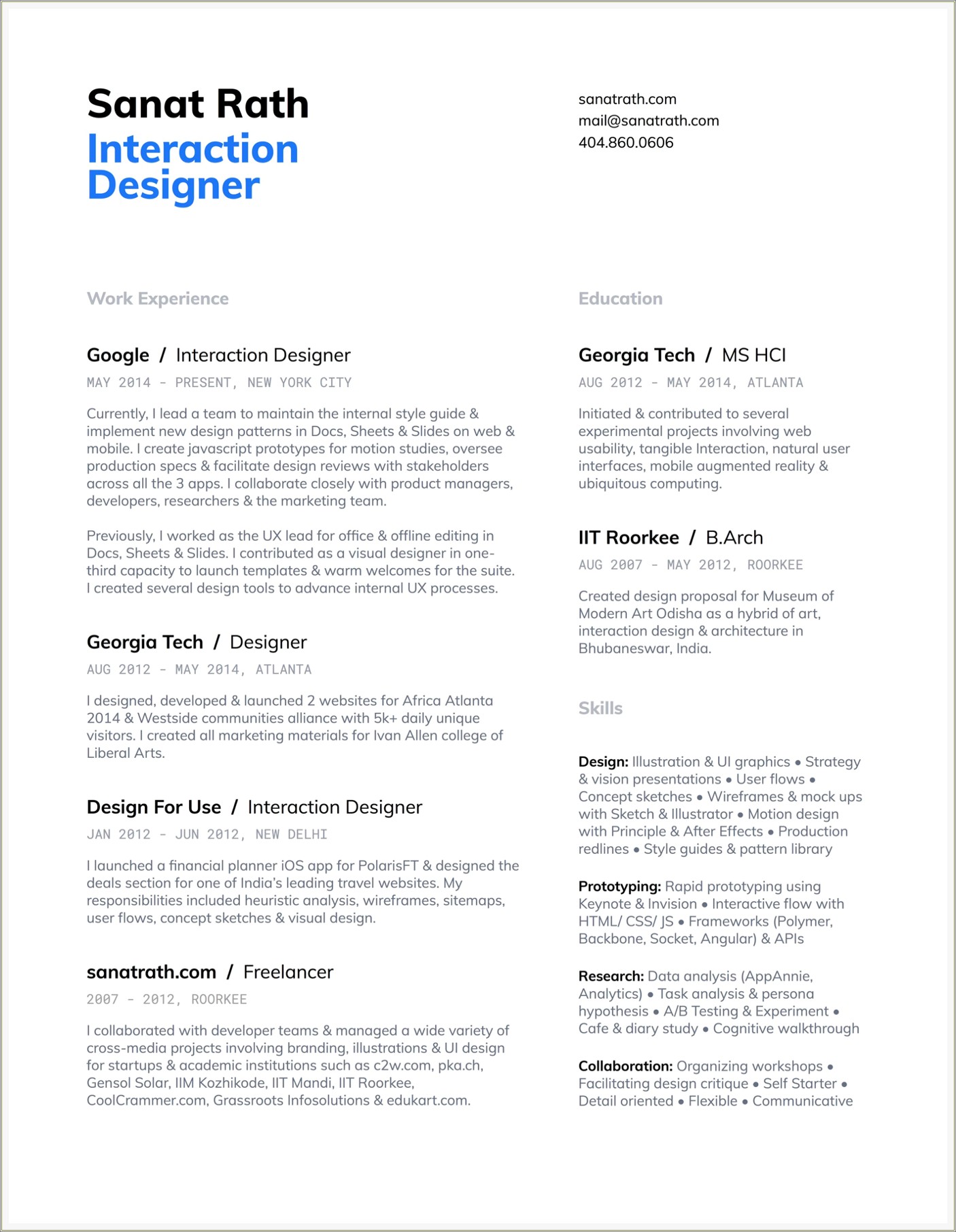 Best Fonts For Ux Design Resume