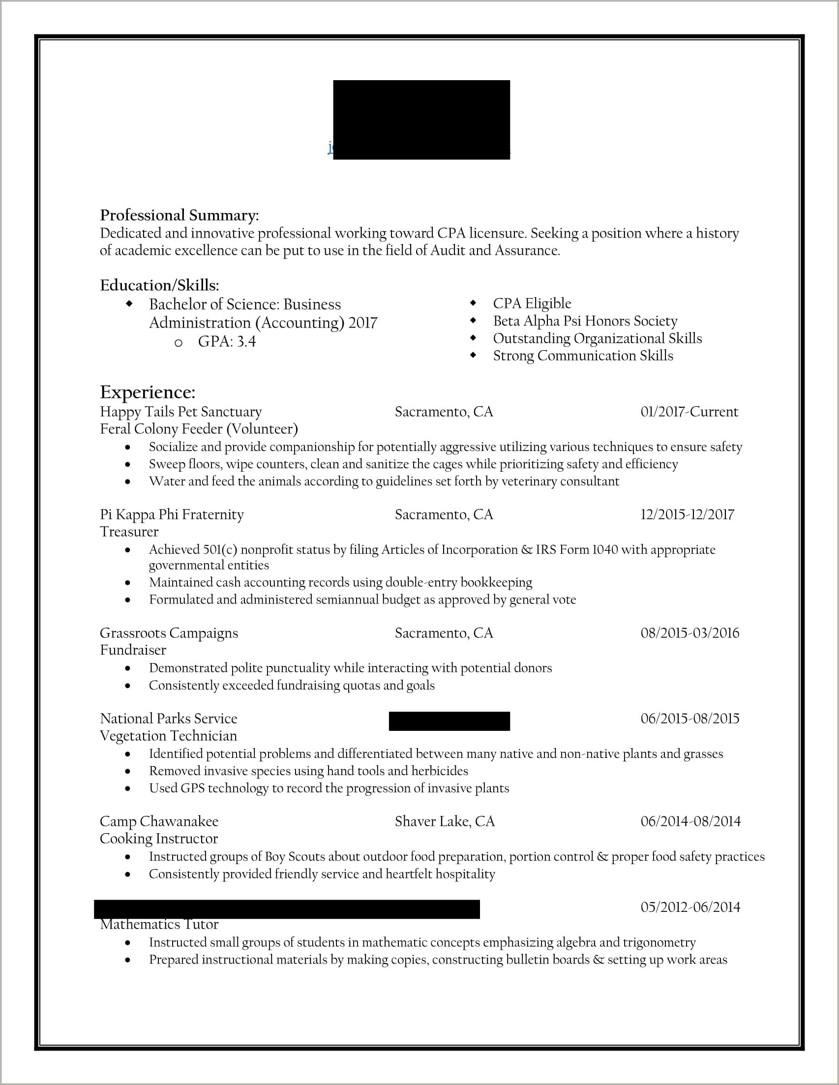 Best For Intro Accounting Resume Reddit