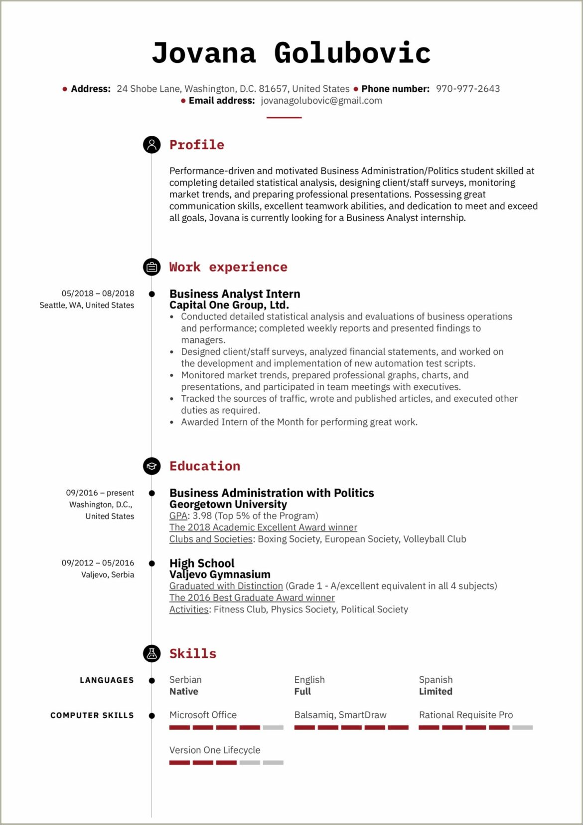 Best Format For A Business Analyst Resume