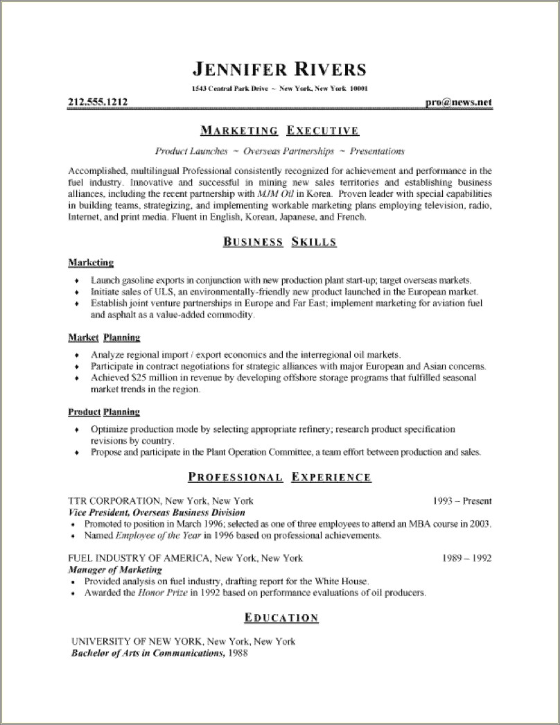 Best Format To Use In Resume