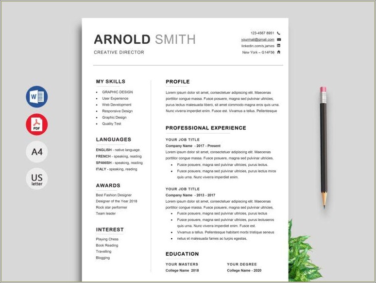 Best Free Resume Template To Downloan