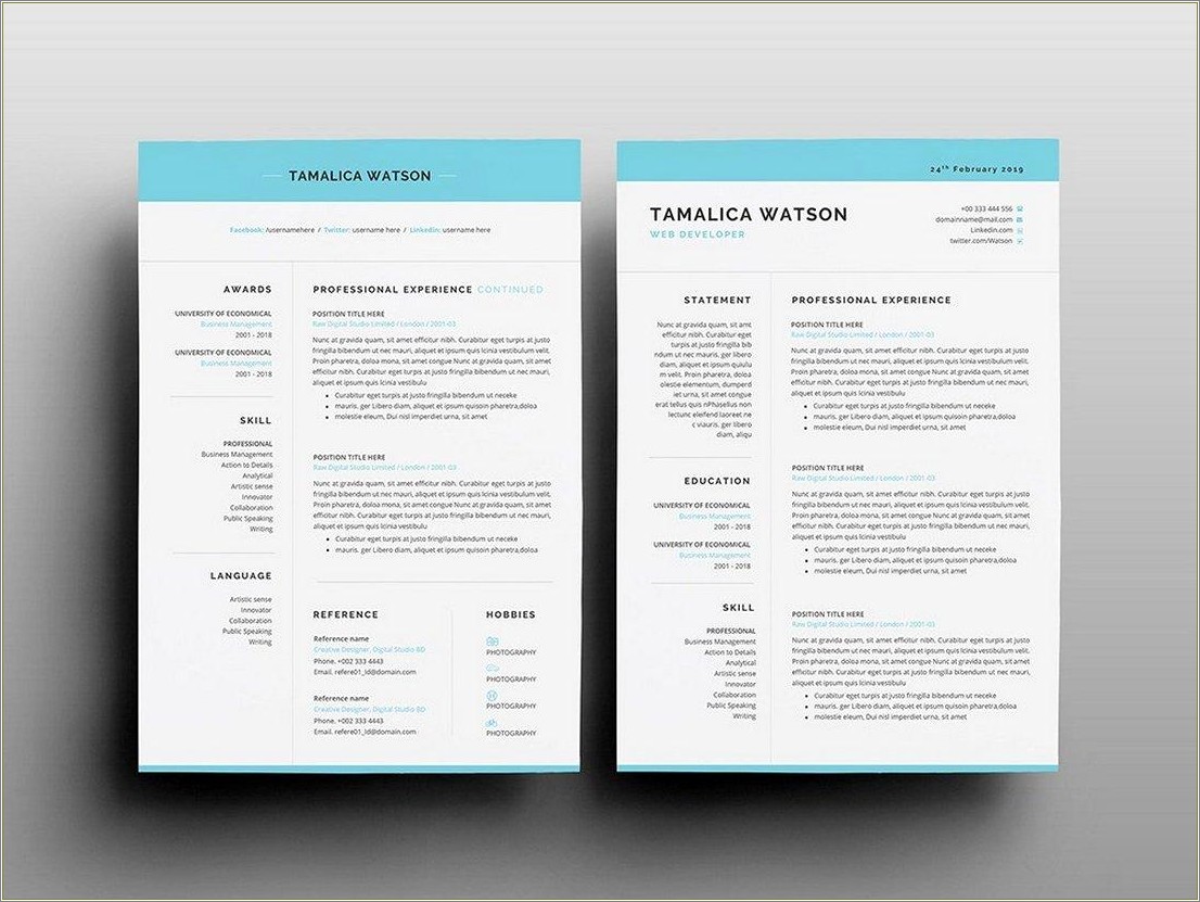 Best Free To Print Resume Template 2018