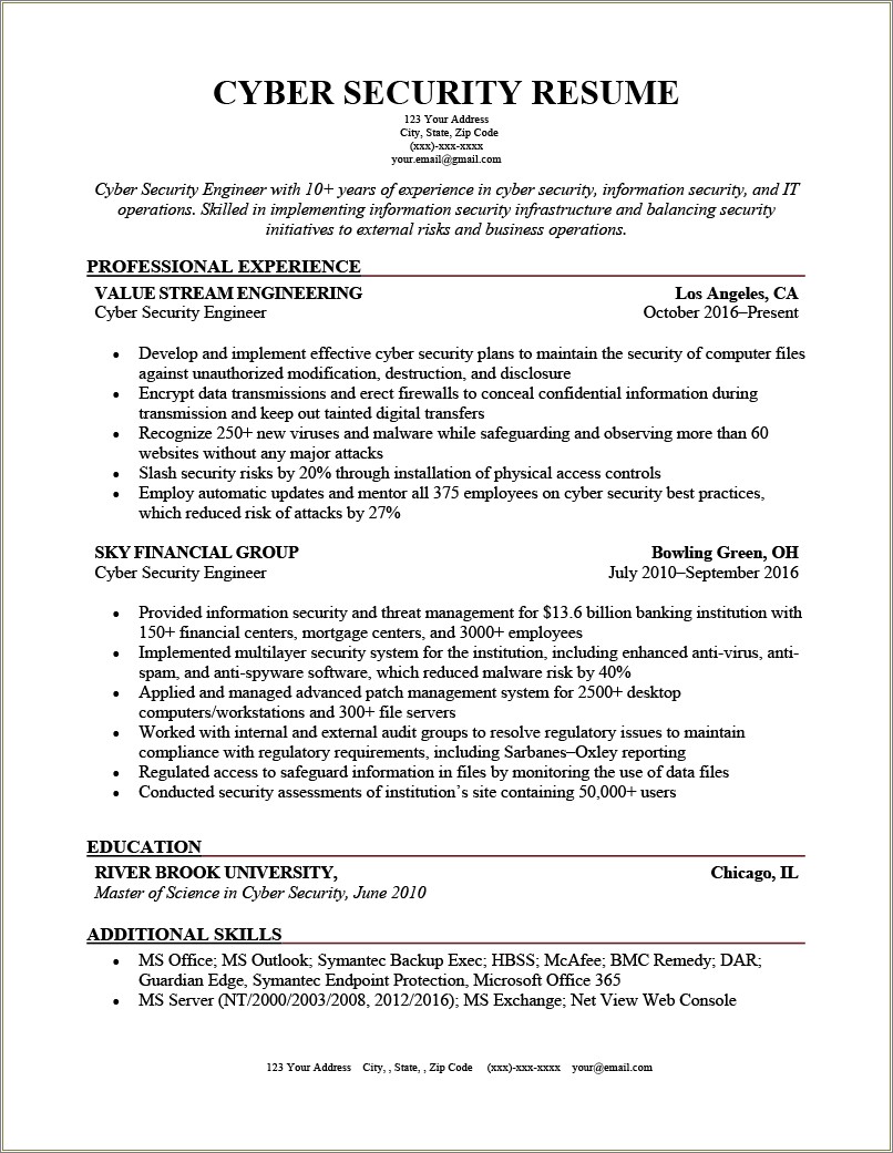 Best Information Compaines On A Resume