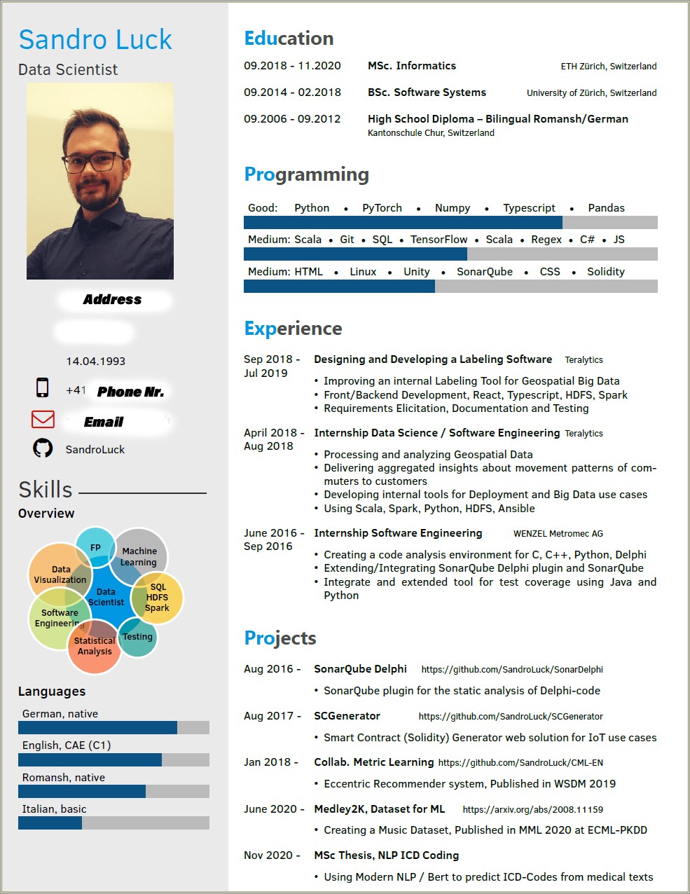 Best Latex Resume Templates Phd Intership